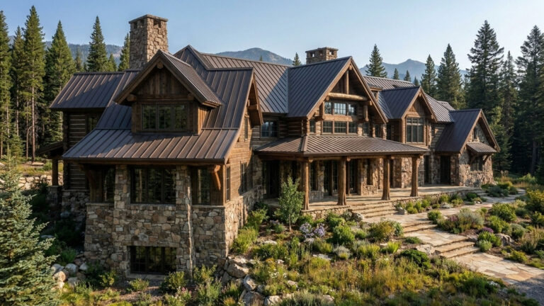 {"geometryOverride":0,"materialOverride":100,"promptStrength":100,"isInterior":false,"isTurboNature":false,"isAtmospheric":false,"isArielView":false,"isCinematic":false,"isFilm":false,"seed":-1,"userPrompt":"A photo-realistic luxury log cabin nestled in the rugged wilderness of Montana, surrounded by towering pine trees. The cabin features massive hand-hewn log construction and a grand stone fireplace chimney. The scene is set in early afternoon with natural sunlight casting soft shadows and highlighting the rich wood textures. The environment feels secluded, peaceful, and upscale, with ultra-realistic textures, cinematic lighting, depth of field, and sharp focus. Shot as if on a high-end DSLR camera, 8K resolution, HDR, highly detailed, realistic shadows and reflections.","userNegativePrompt":"","renderEngineVersion":"Version 7","temperature":100,"styleChips":[]}